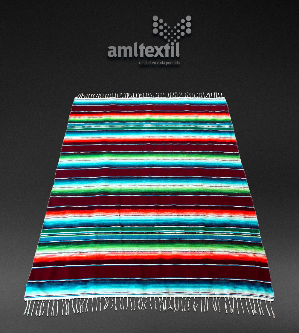 Sarape artesanal mexicano – Guinda
