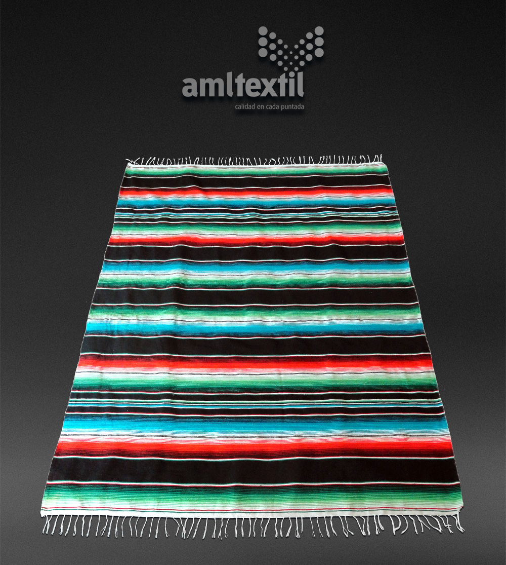 Sarape artesanal mexicano – Negro