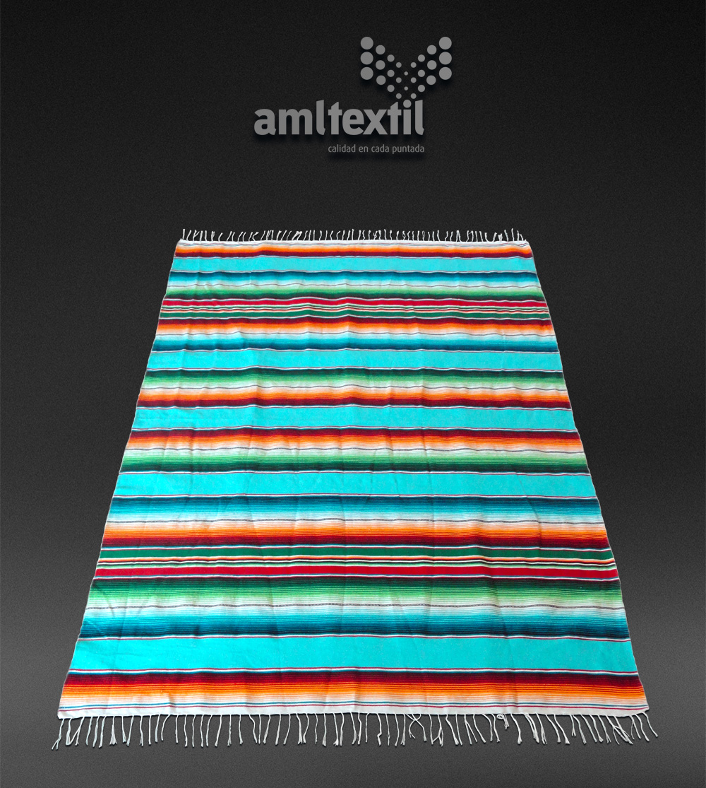 Sarape artesanal mexicano – Turquesa