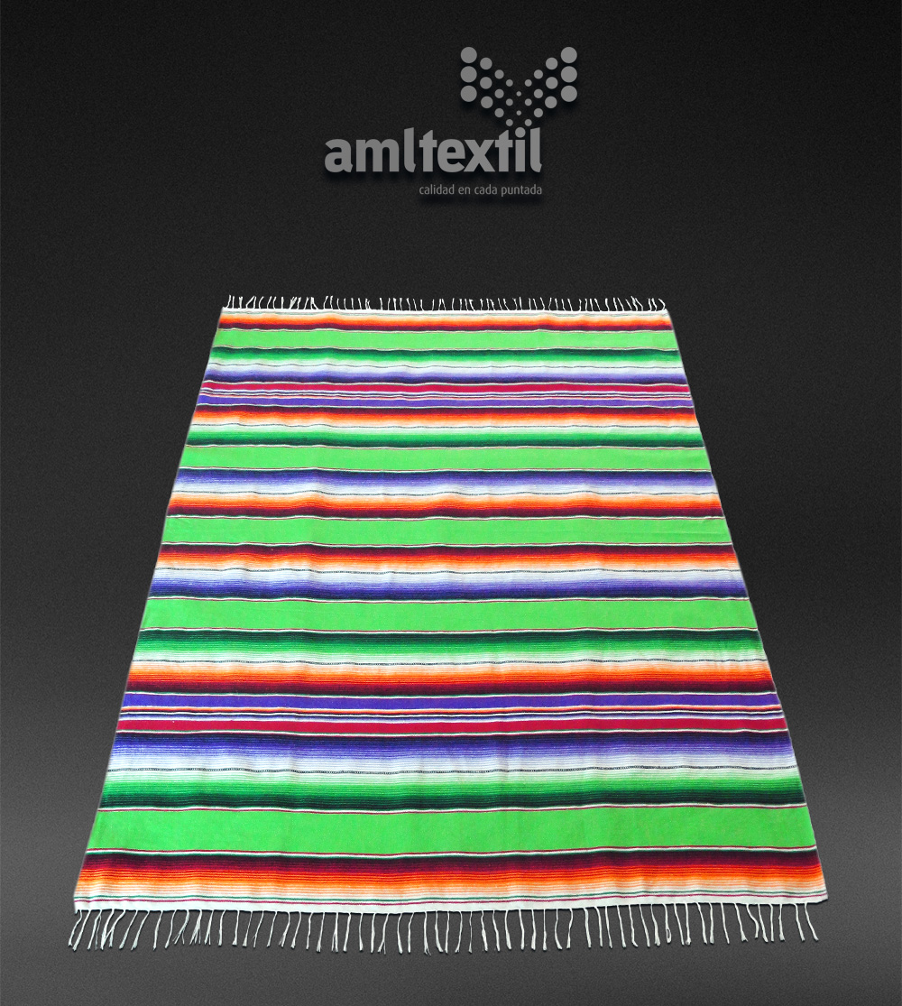 Sarape artesanal mexicano – Verde limón