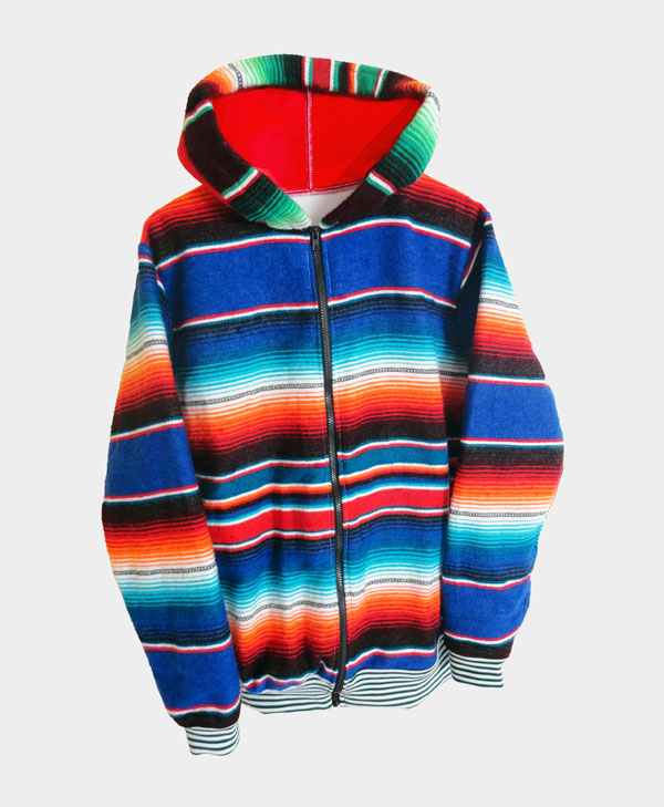 Sudadera artesanal en colores mexicanos